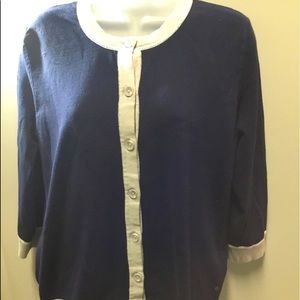 Navy and cream cardigan